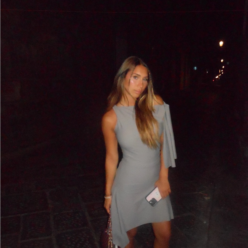 Chic Gray High Low Women's Dress